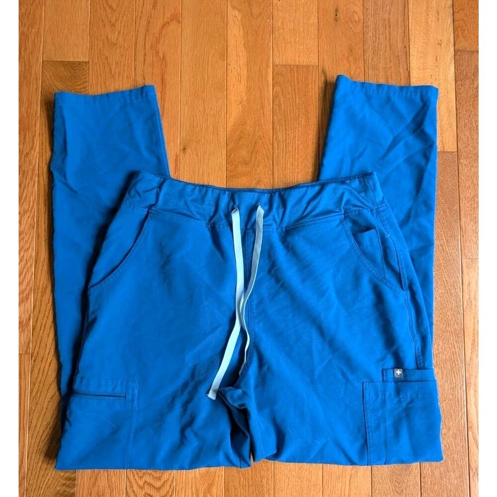 FIGS Technical Collection Unisex Scrub Pants Blue L Polyester Spandex